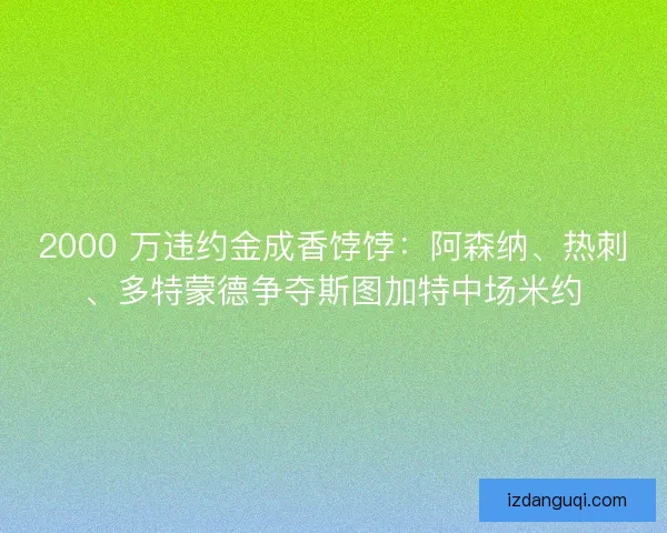 2000 万违约金成香饽饽：阿森纳、热刺、多特蒙德争夺斯图加特中场米约