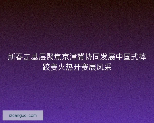 新春走基层聚焦京津冀协同发展中国式摔跤赛火热开赛展风采